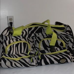 Medium-large zebra duffel bag